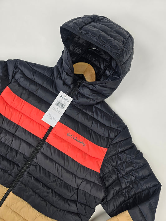 Columbia Powder Pass™ Hooded Jacket Canoe. Black. Zing. Shark M