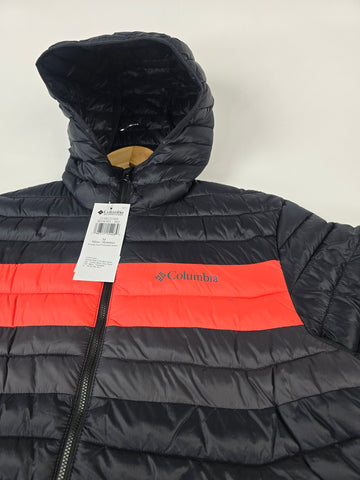 Columbia Powder Pass™ Hooded Jacket Canoe. Black. Zing. Shark M
