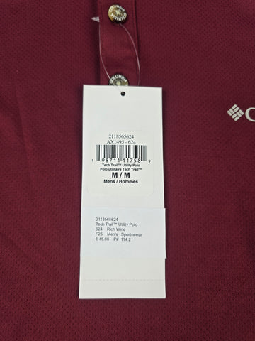 Columbia Tech Trail™ Utility Polo Rich Wine M