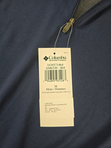 Columbia Midweight Stretch Long Sleeve Half Zip Collegiate Navy M