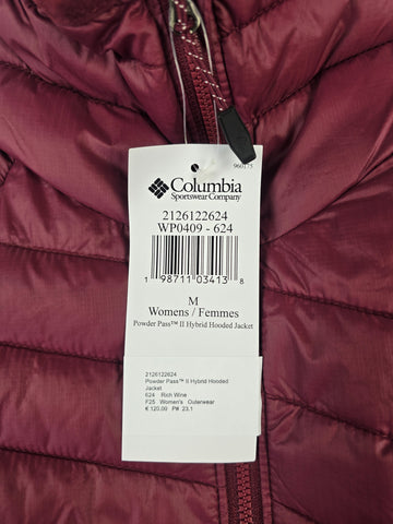 Columbia Powder Pass™ II Hybrid Hooded Jacket Rich Wine S