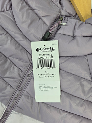 Columbia Powder Pass™ Jacket Lavender Pearl. Shale Purple Dames M