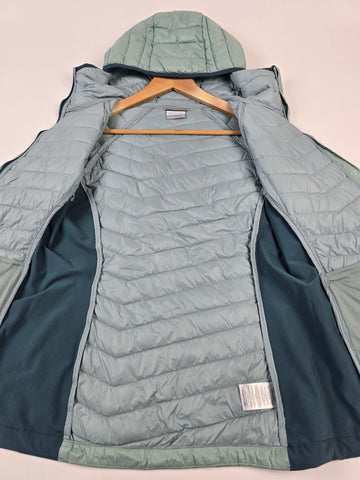 Columbia Powder Pass™ II Hybrid Hooded Jacket Crushed Blue. Everblue Dames M