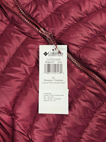 Columbia Corelite™ Down Hooded Jacket Rich Wine Dames M