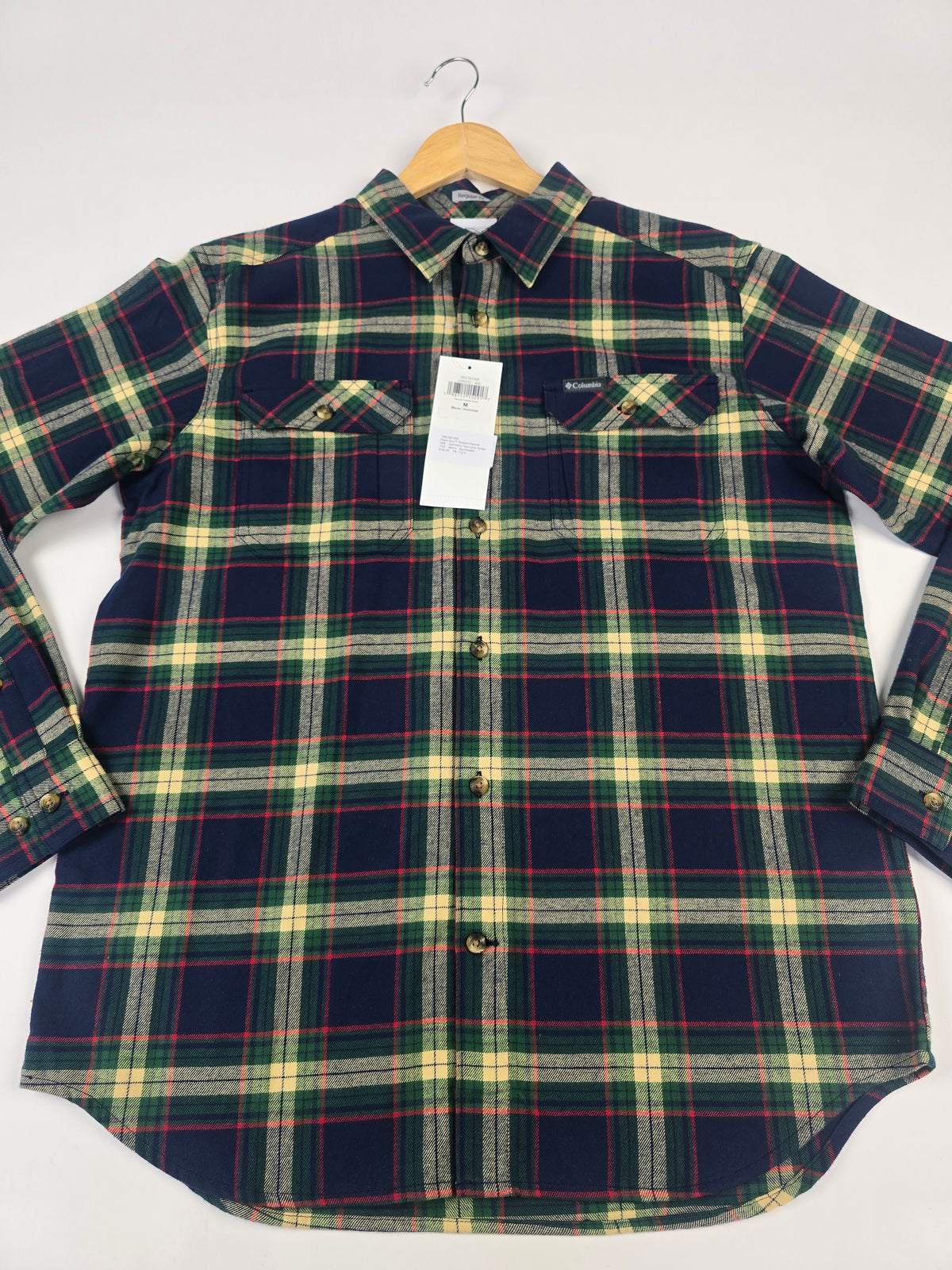 Columbia Flare Gun™ Stretch Flannel Coll Navy Two Lane Tartan Heren M