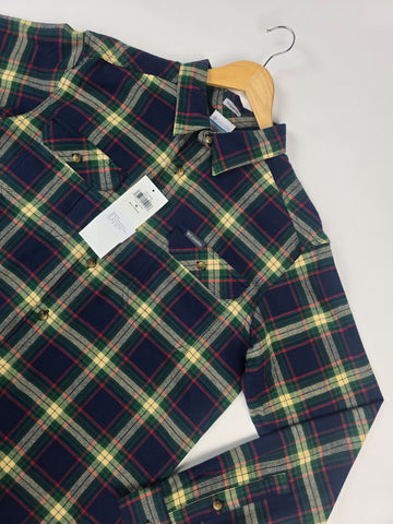 Columbia Flare Gun™ Stretch Flannel Coll Navy Two Lane Tartan Heren M