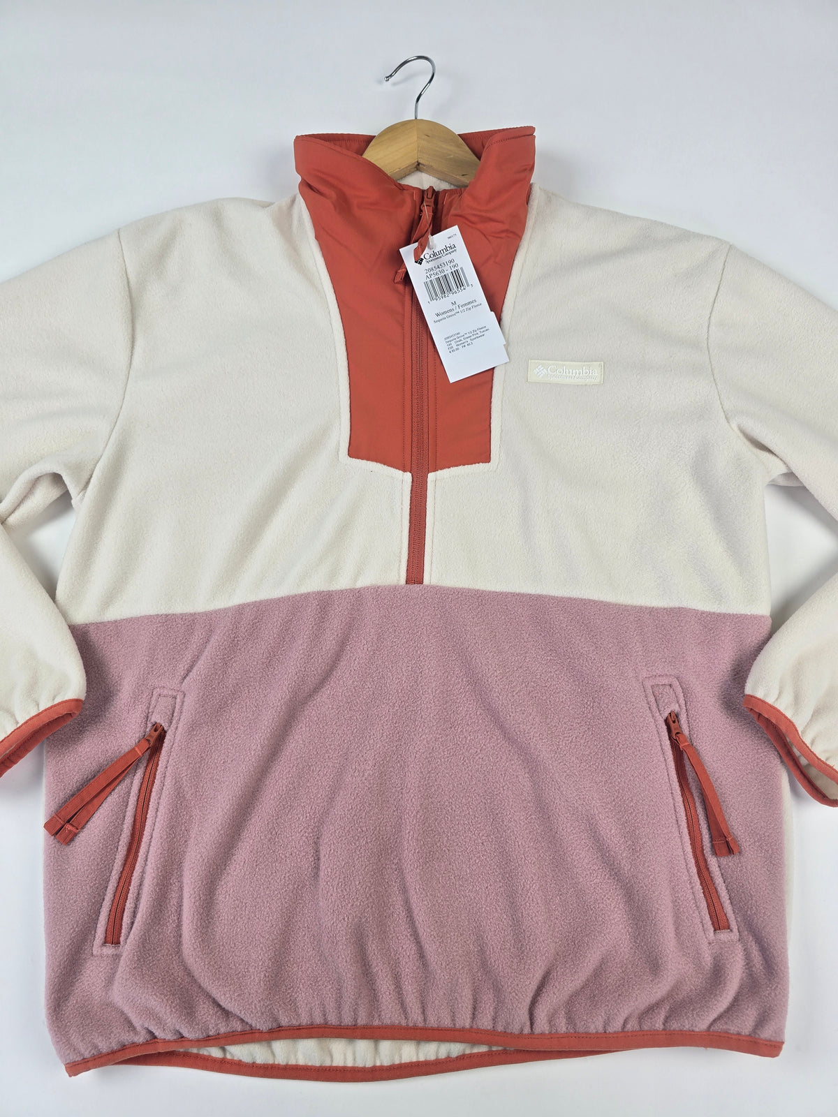 Columbia Sequoia Grove™ 1.2 Zip Fleece Chalk. Eraser Pink. Tuscan Dames M