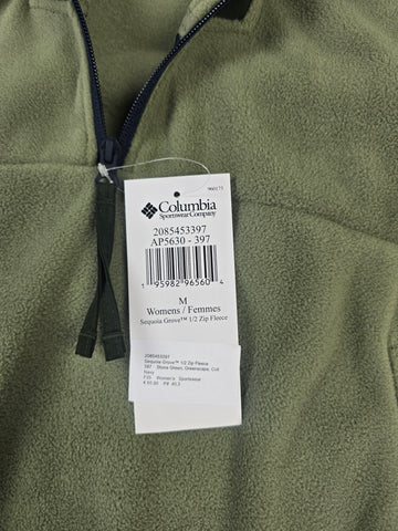 Columbia Sequoia Grove™ 1.2 Zip Fleece Stone Green. Greenscape. Coll Navy Dames M