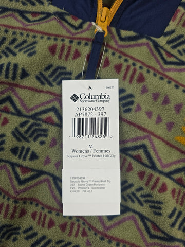 Columbia Sequoia Grove™ Printed Half Zip Stone Green Horizons Dames M