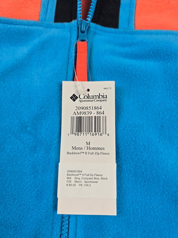 Columbia Backbowl™ II Full Zip Fleece Zing. Compass Blue. Black Heren M