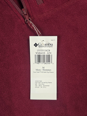 Columbia Fast Trek™ III Half Zip Fleece Rich Wine Heren M