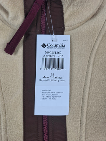 Columbia Backbowl™ II Full Zip Fleece Canoe. Tobacco Heren M