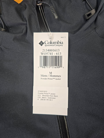 Columbia Powder Prime™ Jacket Mountain Red. Black Heren M