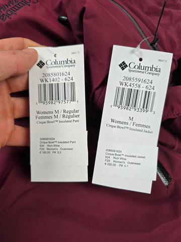 Columbia Cirque Bowl™ Ski Set Rich Wine Dames M