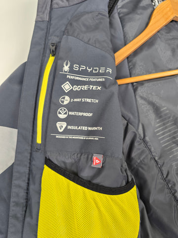 Spyder Skijas Goretex Grijs Geel Heren S