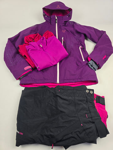 Tenson Skipak Paars Zwart Dames Jas S Broek M