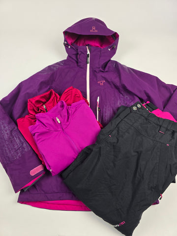 Tenson Skipak Paars Zwart Dames Jas S Broek M