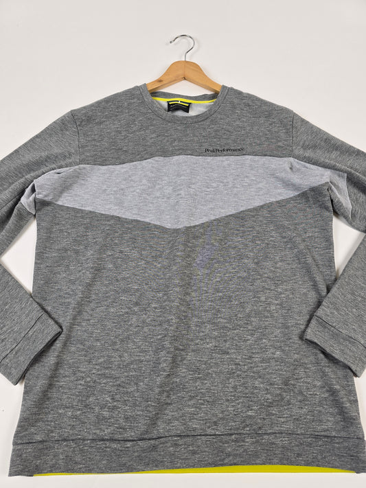 Peak Performance Trui Grijs Geel Structurec Men M