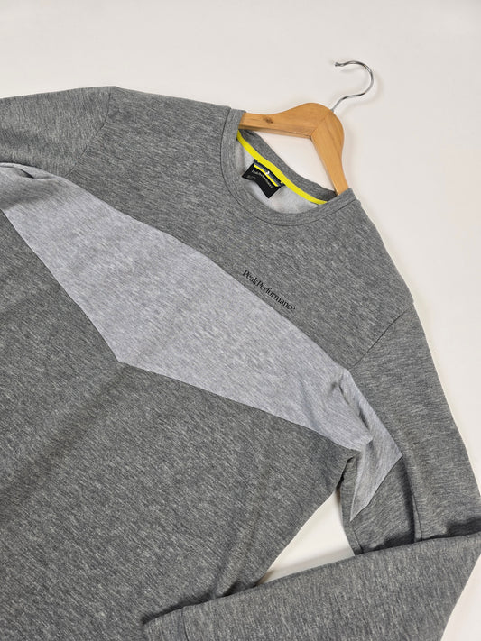 Peak Performance Trui Grijs Geel Structurec Men M