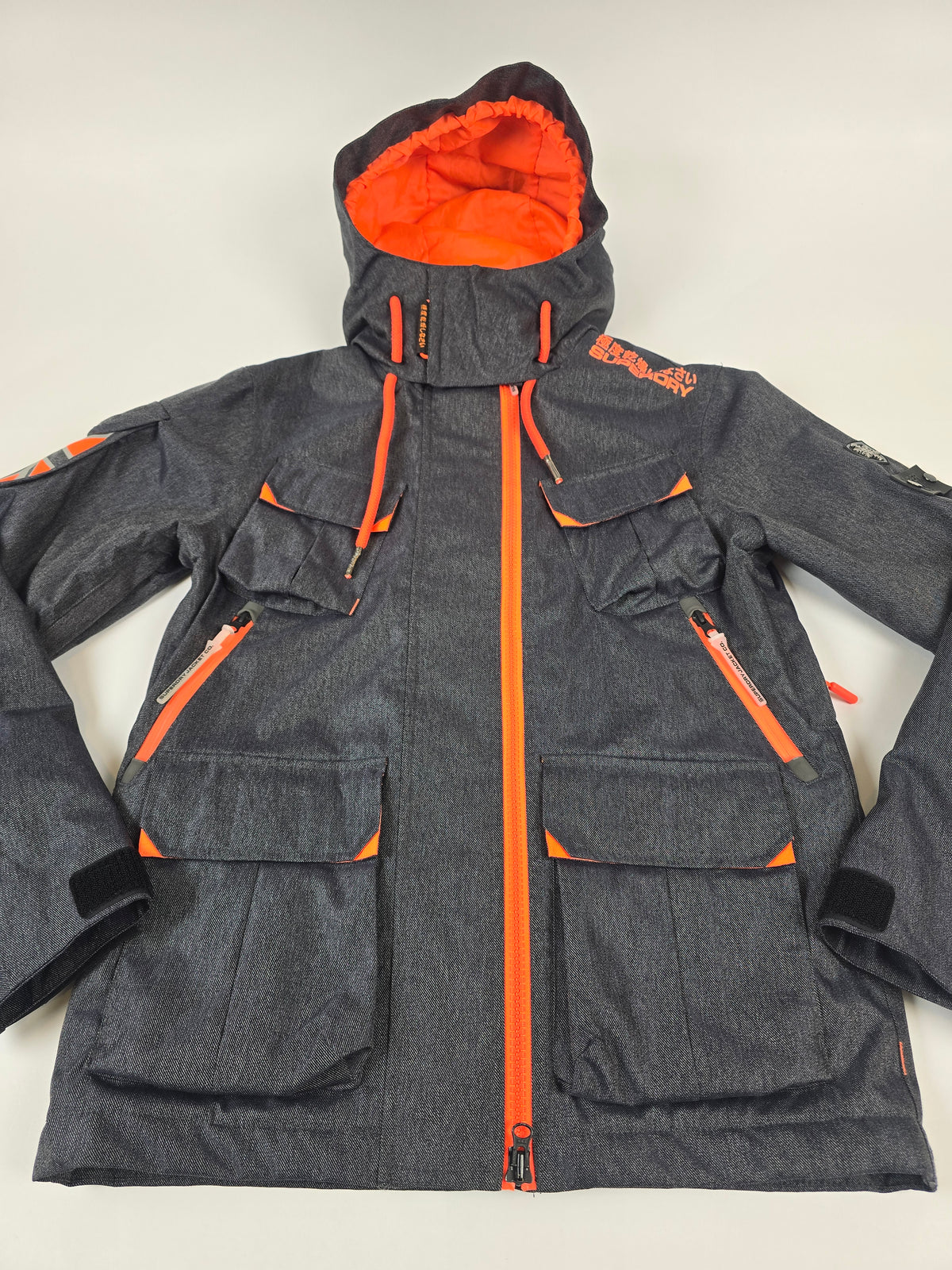 Superdry Ski Snowboard Jas Grijs Oranje Heren M