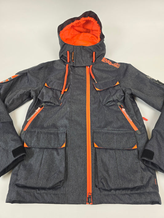 Superdry Ski Snowboard Jas Grijs Oranje Heren M