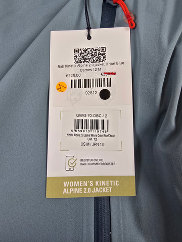 Rab Kinetix Alpine 2.0 Jacket Orion Blue Dames 12 M