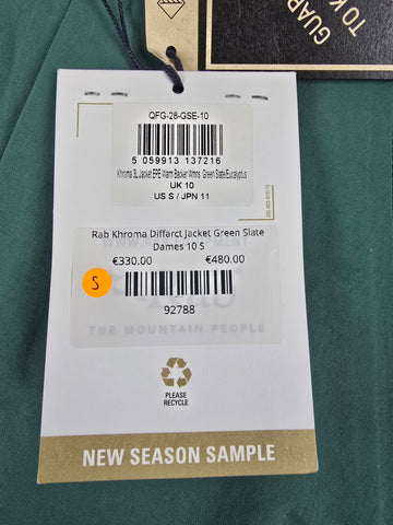 Rab Khroma Diffract Jacket Green Slate Dames 10 S