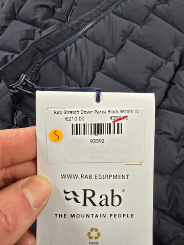 Rab Stretch Down Parka Black Wmns 10