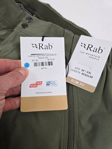 Ascendor Light Pants Light Khaki 38" Regular Leg