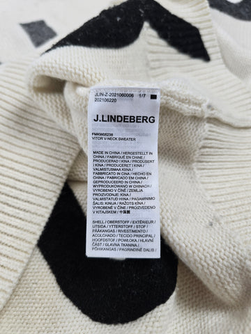 J.Lindeberg Vitor V-neck Sweater Beige Heren XL