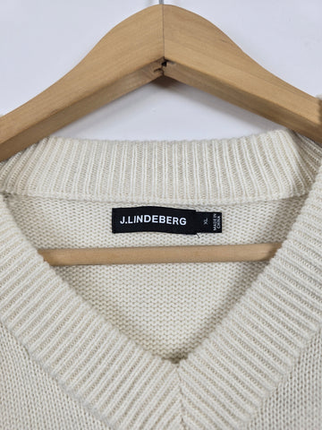 J.Lindeberg Vitor V-neck Sweater Beige Heren XL