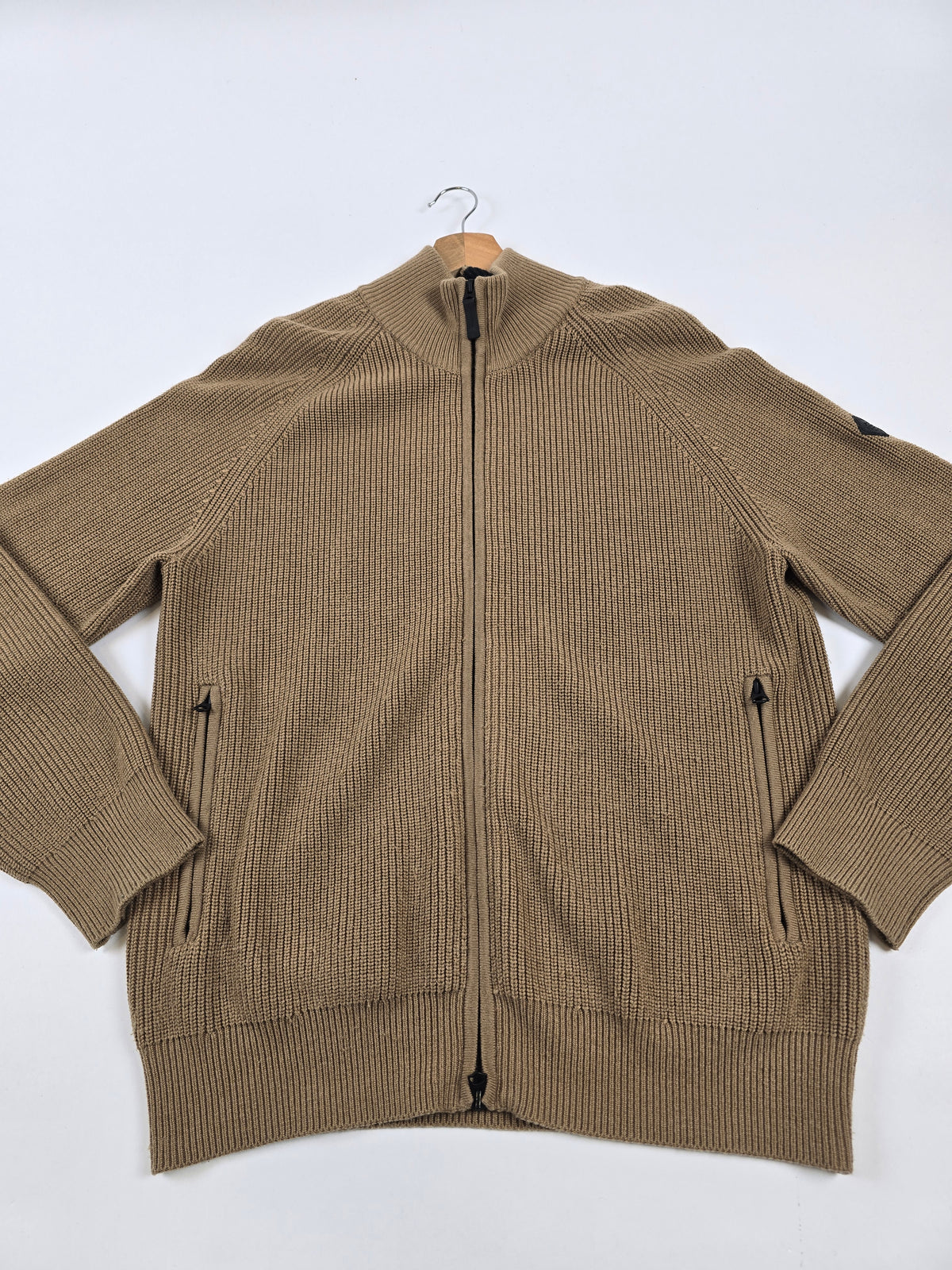 J. Lindeberg Kyler Wool Blend Zip Bruin Heren L