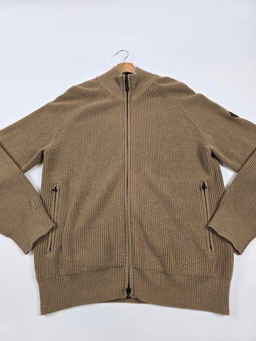J. Lindeberg Kyler Wool Blend Zip Bruin Heren L