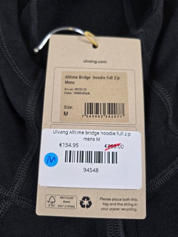 Ulvang Alltime bridge hoodie full zip mens M