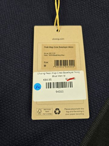 Ulvang Peak map Crew Baselayer Navy Blue Men M