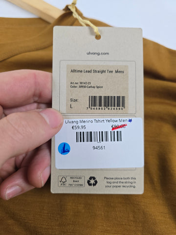 Ulvang Merino Tshirt Yellow Men M