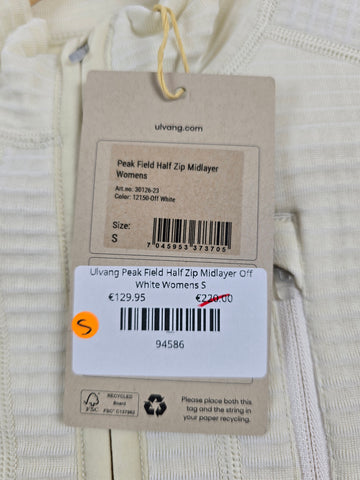 Ulvang Peak Field Half Zip Midlayer Off White Womens S