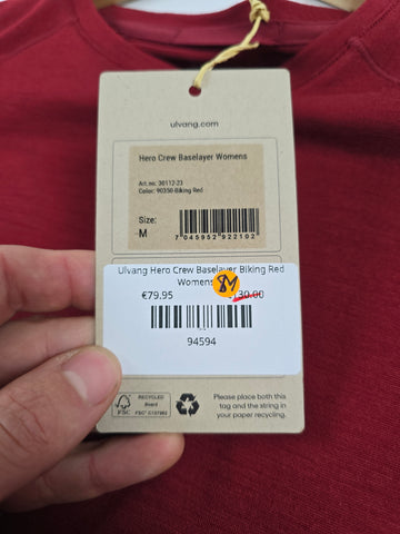 Ulvang Hero Crew Baselayer Biking Red Womens M