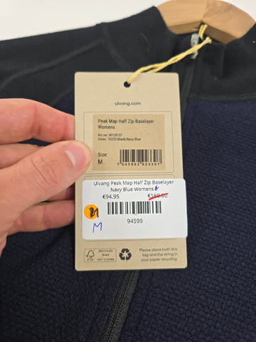 Ulvang Peak Map Half Zip Baselayer Navy Blue Womens S