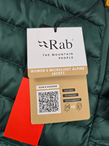 Rab Microlight Alpine Jacket Wmns Green Slate Dames M