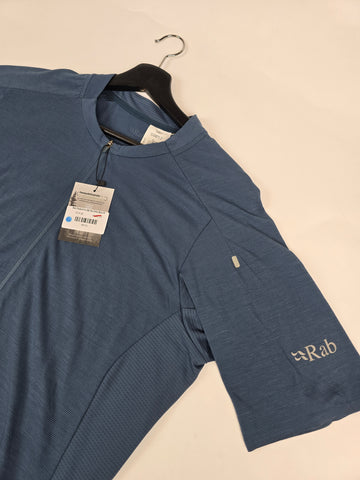 Rab Cindercrino Zip Tee Orion Blue M