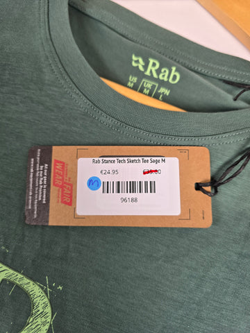 Rab Stance Tech Sketch Tee Sage M