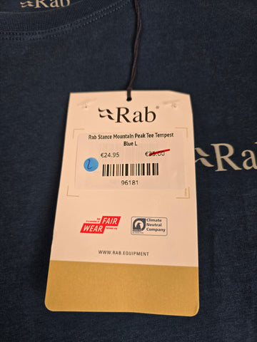Rab Stance Mountain Peak Tee Tempest Blue L