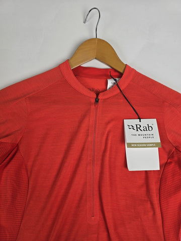 Rab Cindercrino Zip Tee Wmns Red Grapefruit 10