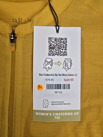 Rab Cindercrino Zip Tee Wmns Sahara 12