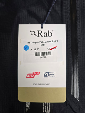 RAB Downpour Plus 2.0 Jacket Black X-small