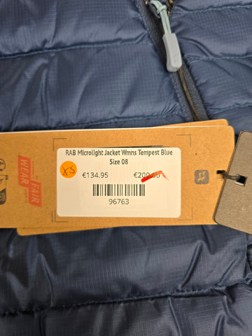 RAB Microlight Jacket Wmns Tempest Blue Size 08