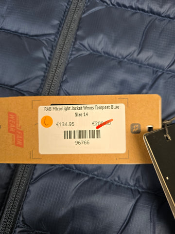 RAB Microlight Jacket Wmns Tempest Blue Size 14