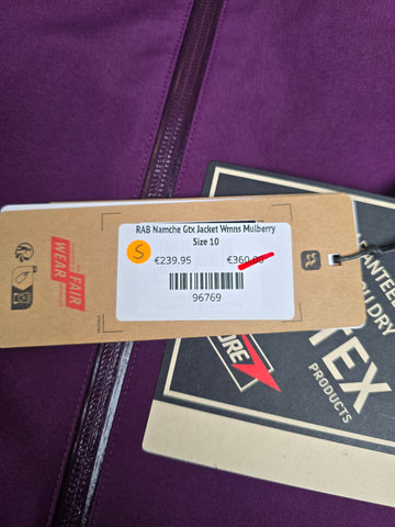 RAB Namche Gtx Jacket Wmns Mulberry Size 10