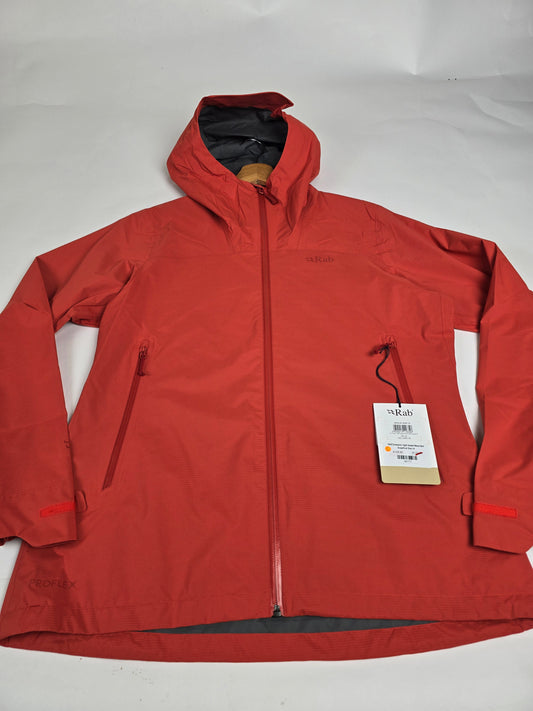 RAB Downpour Light Jacket Wmns Red Grapefruit Size 14